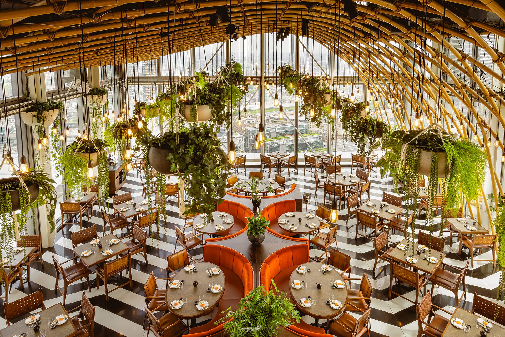 SUSHISAMBA Heron Tower, London Dining Room view from above