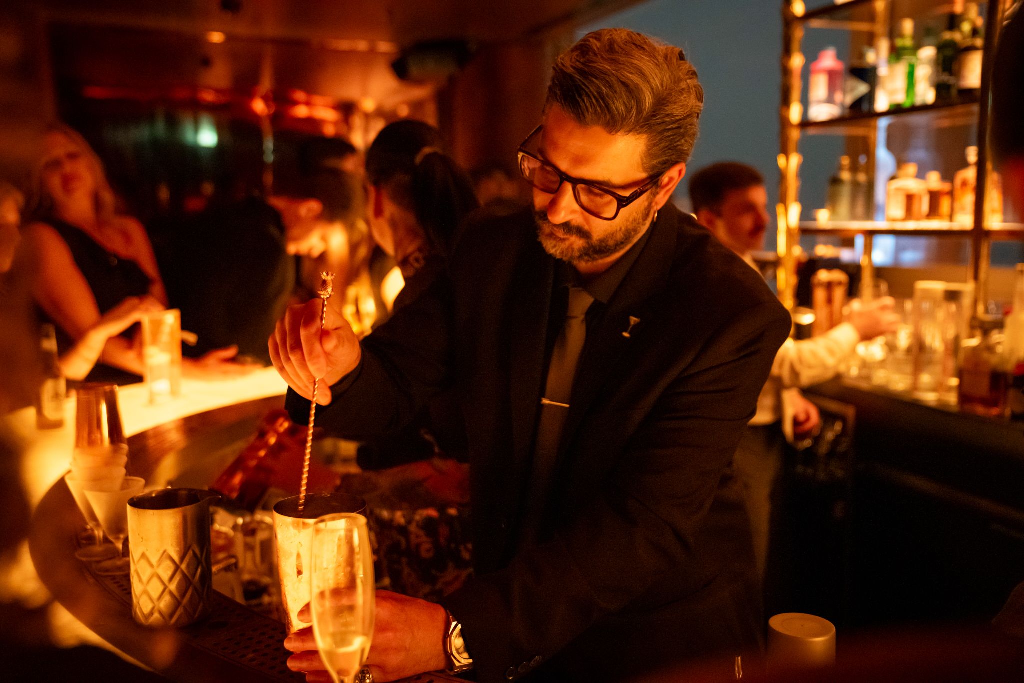 SUSHISAMBA Events, Bartender Making Drinks at the bar